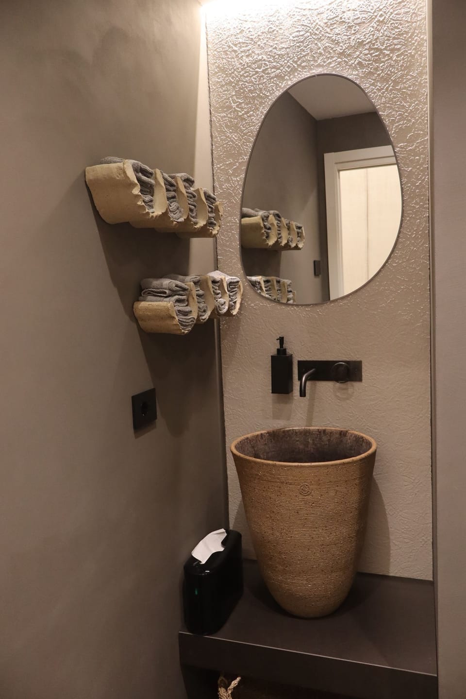 Shower, hair dryer, slippers, towels