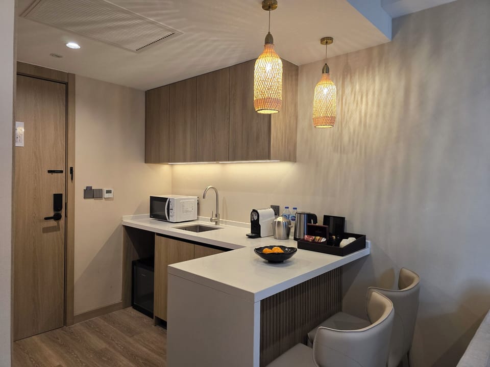 Fridge, electric kettle