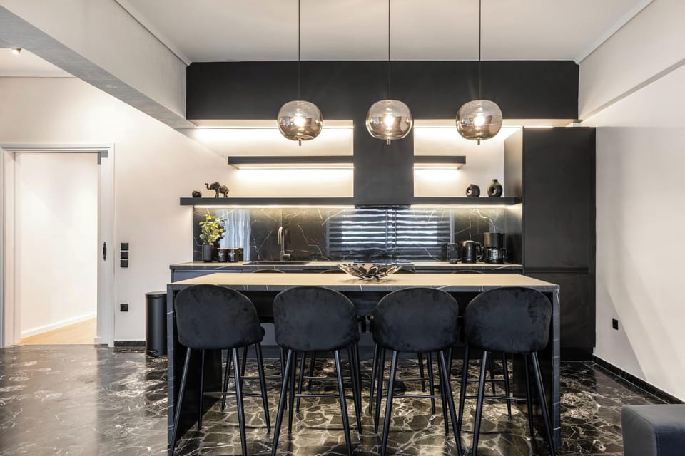 Apartment, City View | Private kitchen | Full-size fridge, oven, dishwasher, espresso maker