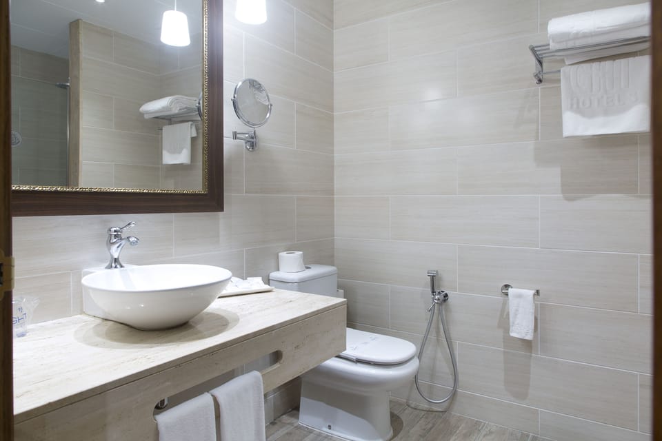 Free toiletries, hair dryer, towels
