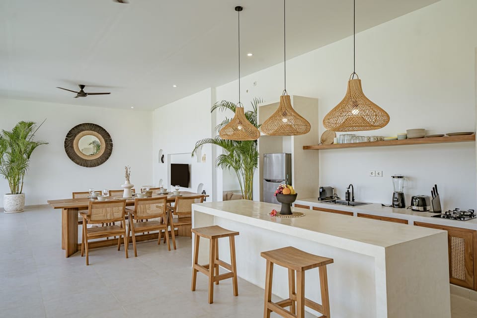 Deluxe Villa, 3 Bedrooms, Patio, Pool View | Private kitchen | Fridge, stovetop, espresso maker, electric kettle