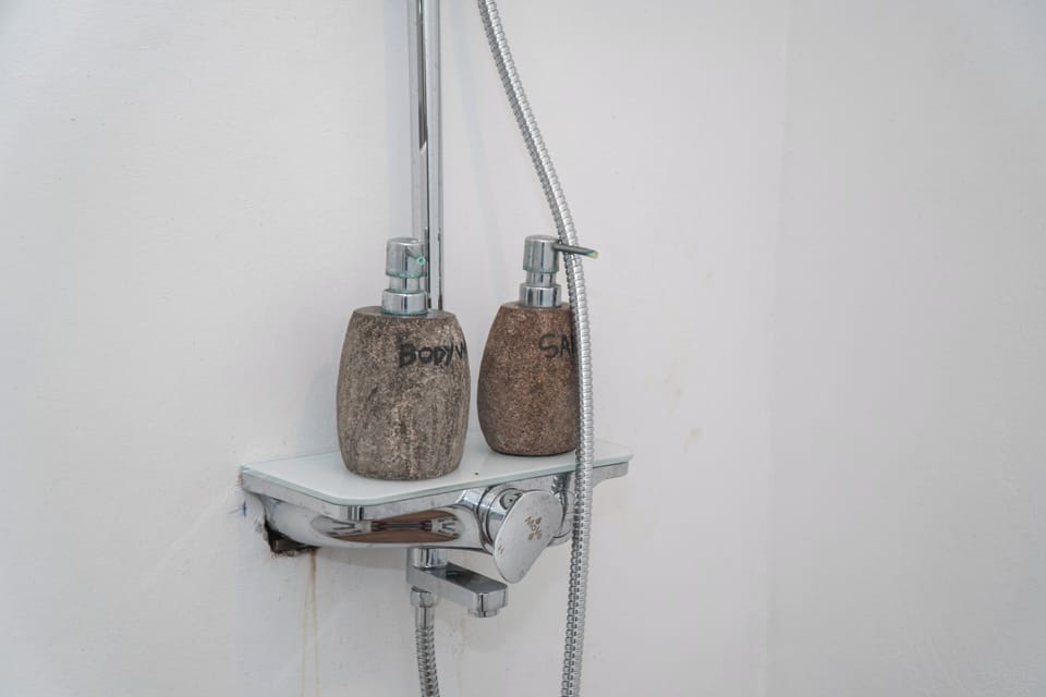 Standard Double or Twin Room, Garden View | Bathroom | Shower, rainfall showerhead, hair dryer, towels