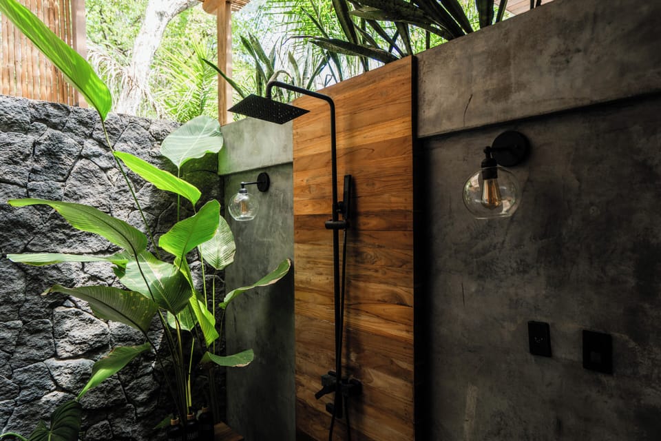 Eco-friendly toiletries, hair dryer, bathrobes, towels