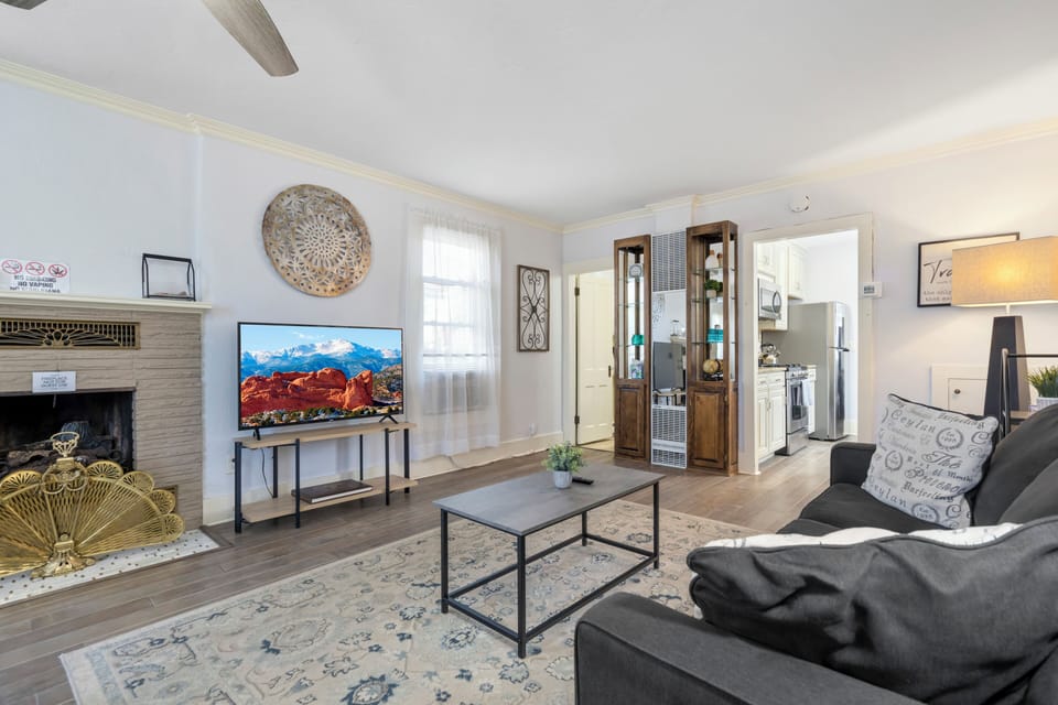 House, Patio | Living area | Fireplace