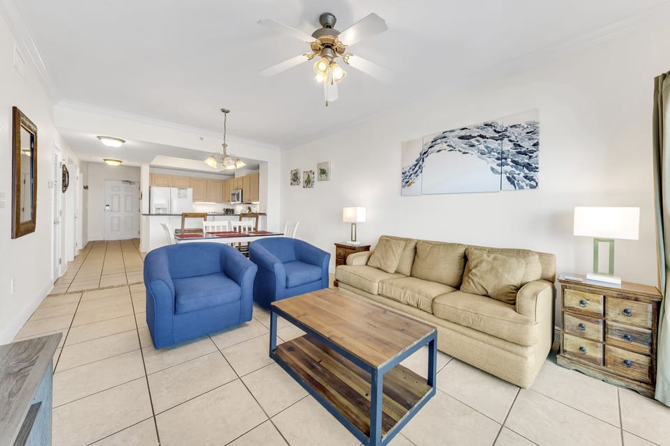 Signature Condo, 2 Bedrooms, Balcony, Beachside | Living room | 49-inch Smart TV with cable channels