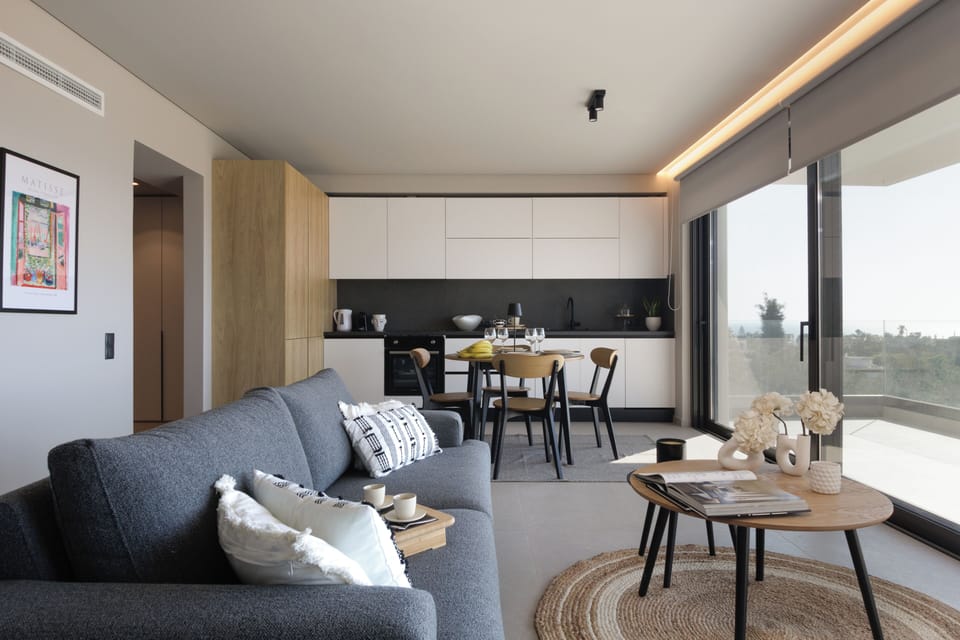 Apartment, Balcony, Sea View | Private kitchen | Full-size fridge, oven, dishwasher, espresso maker