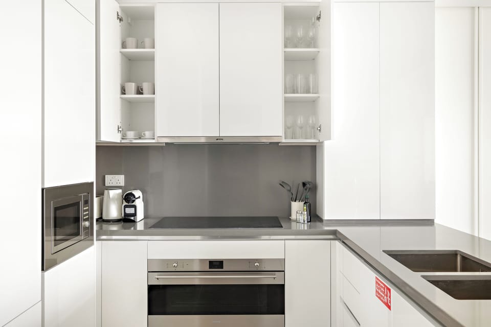 Deluxe Apartment | Private kitchen | Fridge, microwave, oven, dishwasher