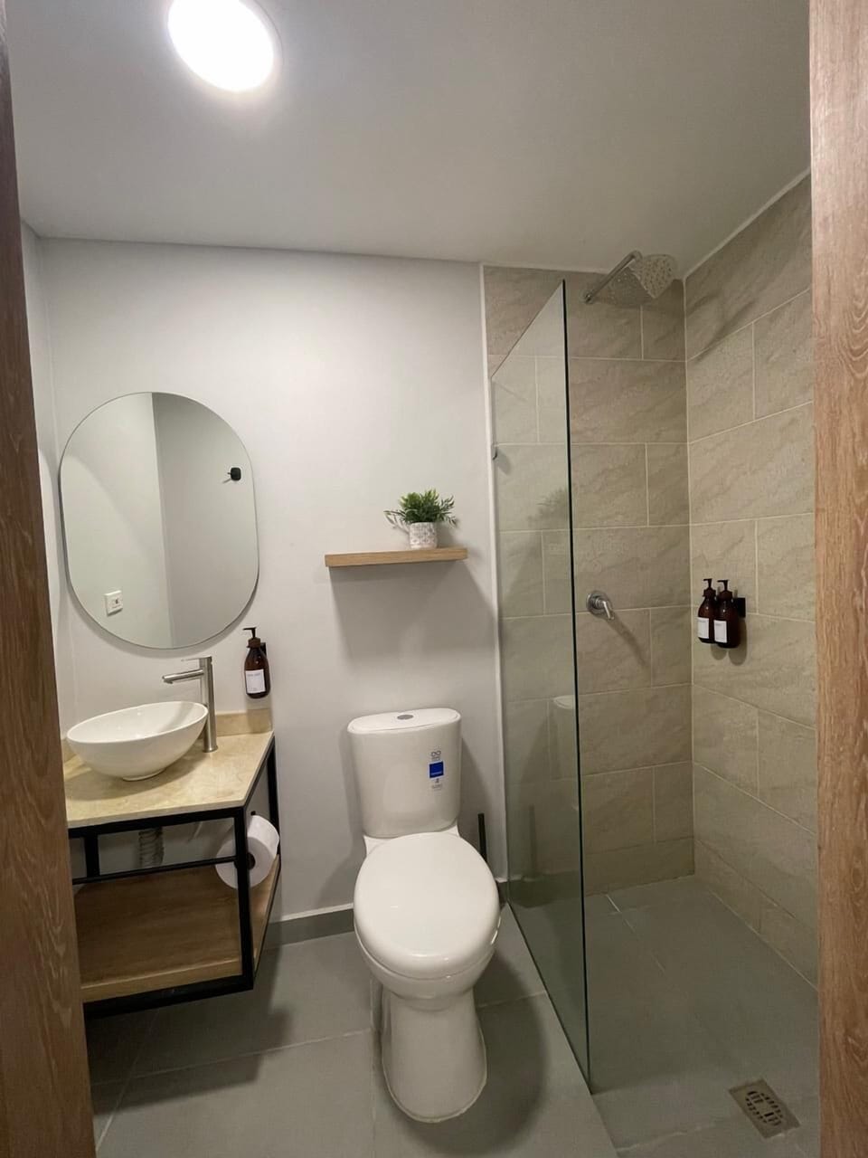 Quadruple Room, 2 Double Beds, Pool View | Bathroom | Shower, towels, soap, shampoo