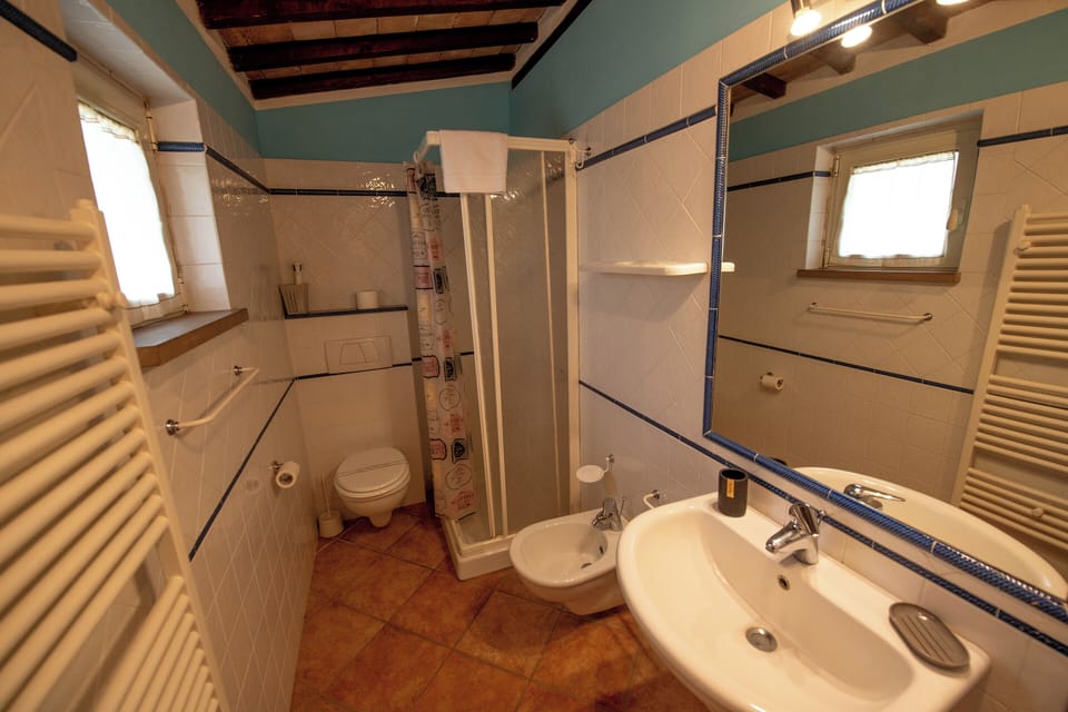 Double or Twin Room, Garden View | Bathroom | Shower, hair dryer, towels, soap