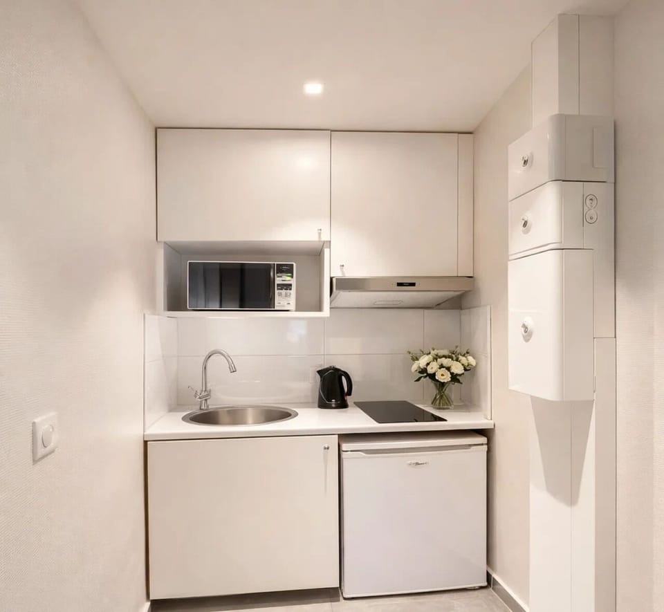 Standard Apartment, Courtyard View | Private kitchen | Mini-fridge, microwave, stovetop, espresso maker