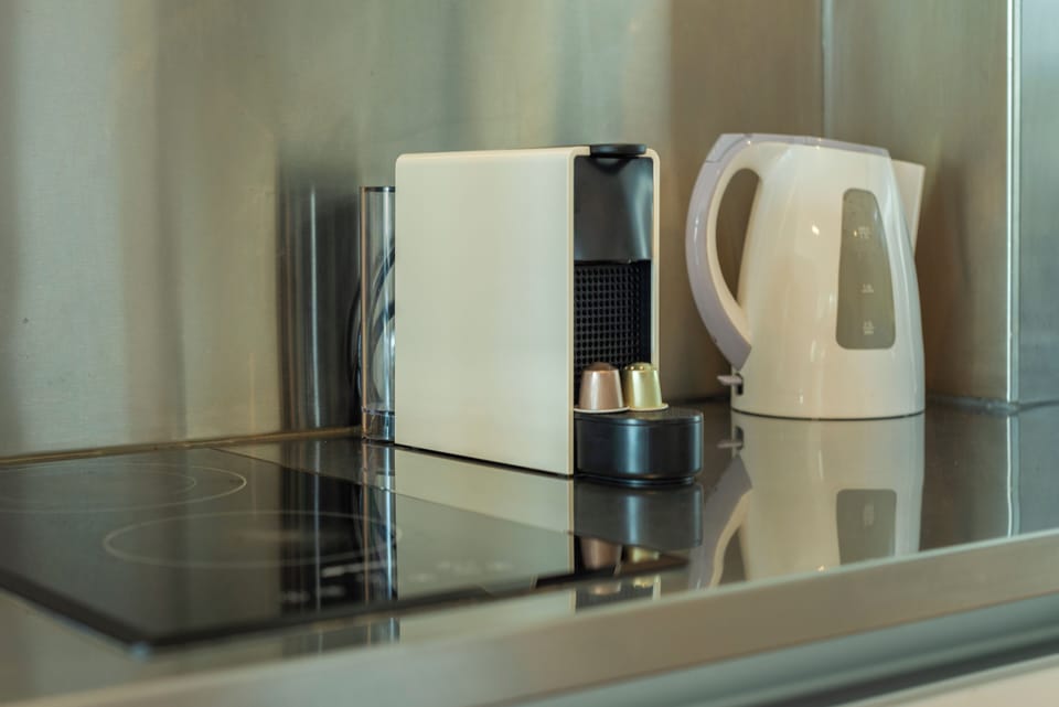 Family Apartment, River View | Private kitchen | Microwave, oven, stovetop, coffee/tea maker