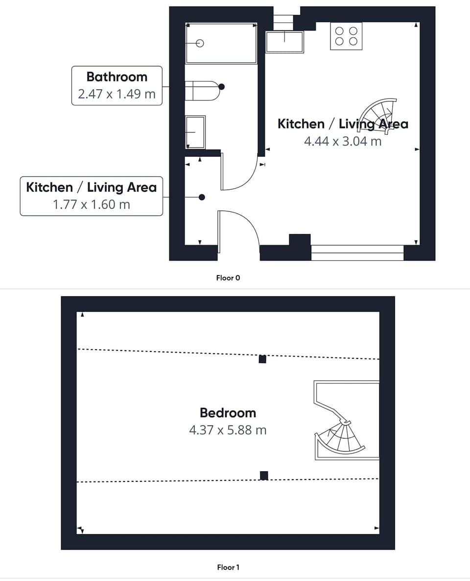 House | 1 bedroom, desk