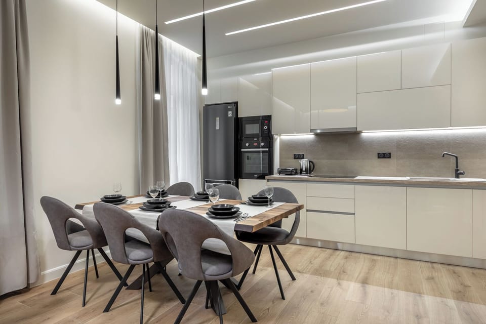Deluxe Apartment, 2 Bedrooms, City View | Living area | TV