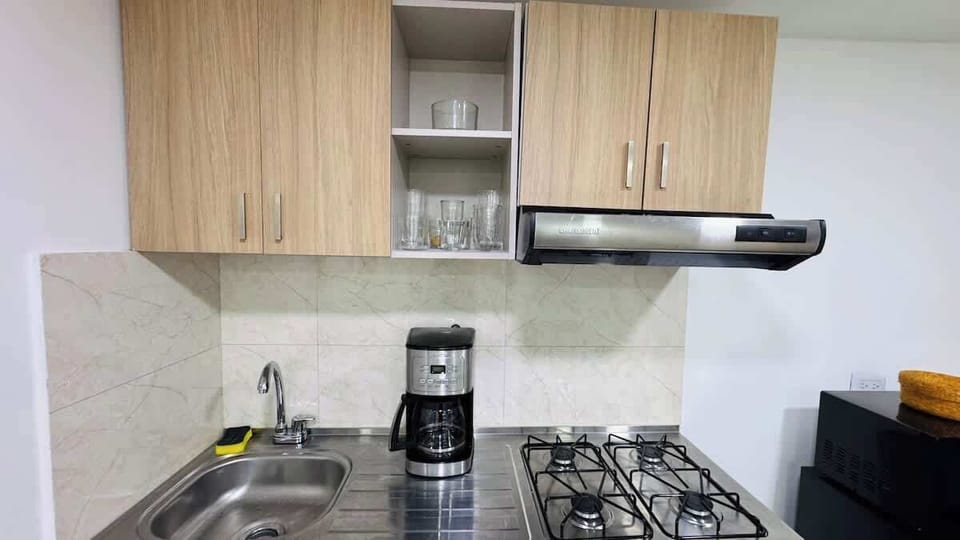 Apartment, 1 Queen Bed, Balcony, City View (9211 201) | Private kitchen | Coffee/tea maker