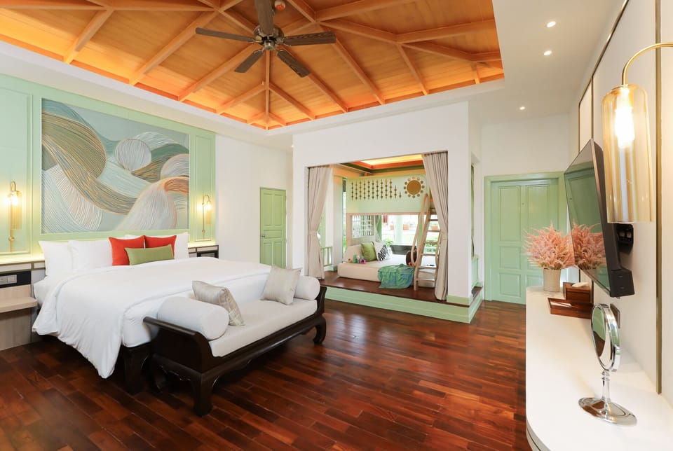 Family Villa | In-room safe, desk, laptop workspace, soundproofing