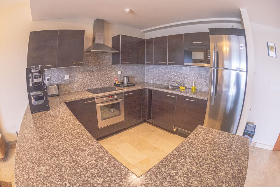 Deluxe Apartment, 2 Bedrooms (Penthouse) | Private kitchen | Fridge, microwave, oven, dishwasher
