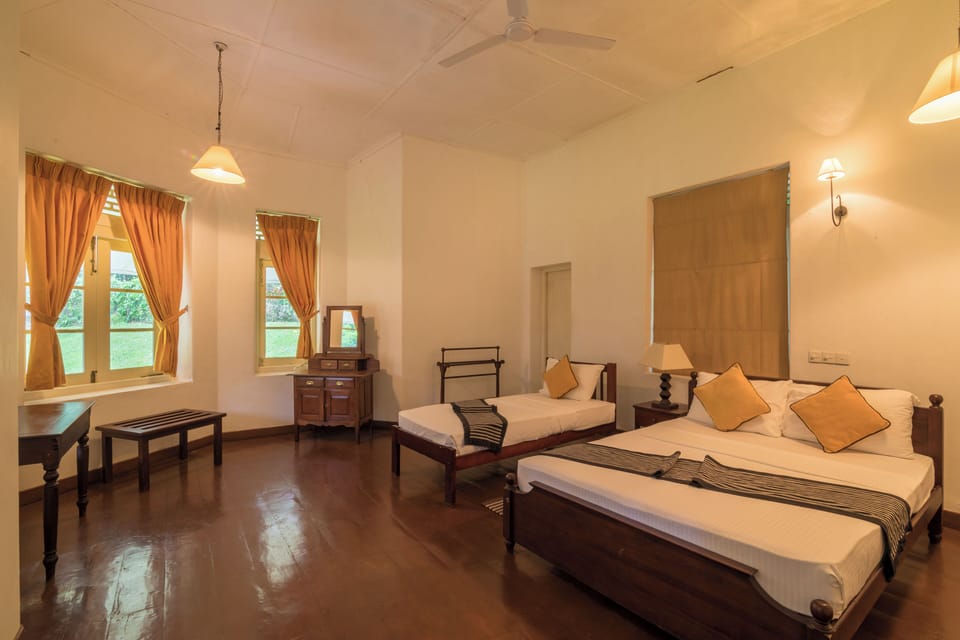 Family Double Room, Garden View | Desk, cribs (free), WiFi (free), bed sheets
