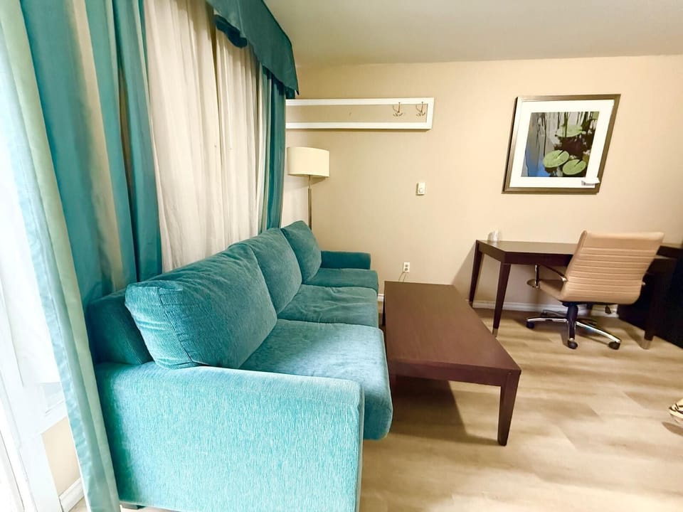 Room, 1 King Bed with Sofa bed, Non Smoking | Living area | Flat-screen TV