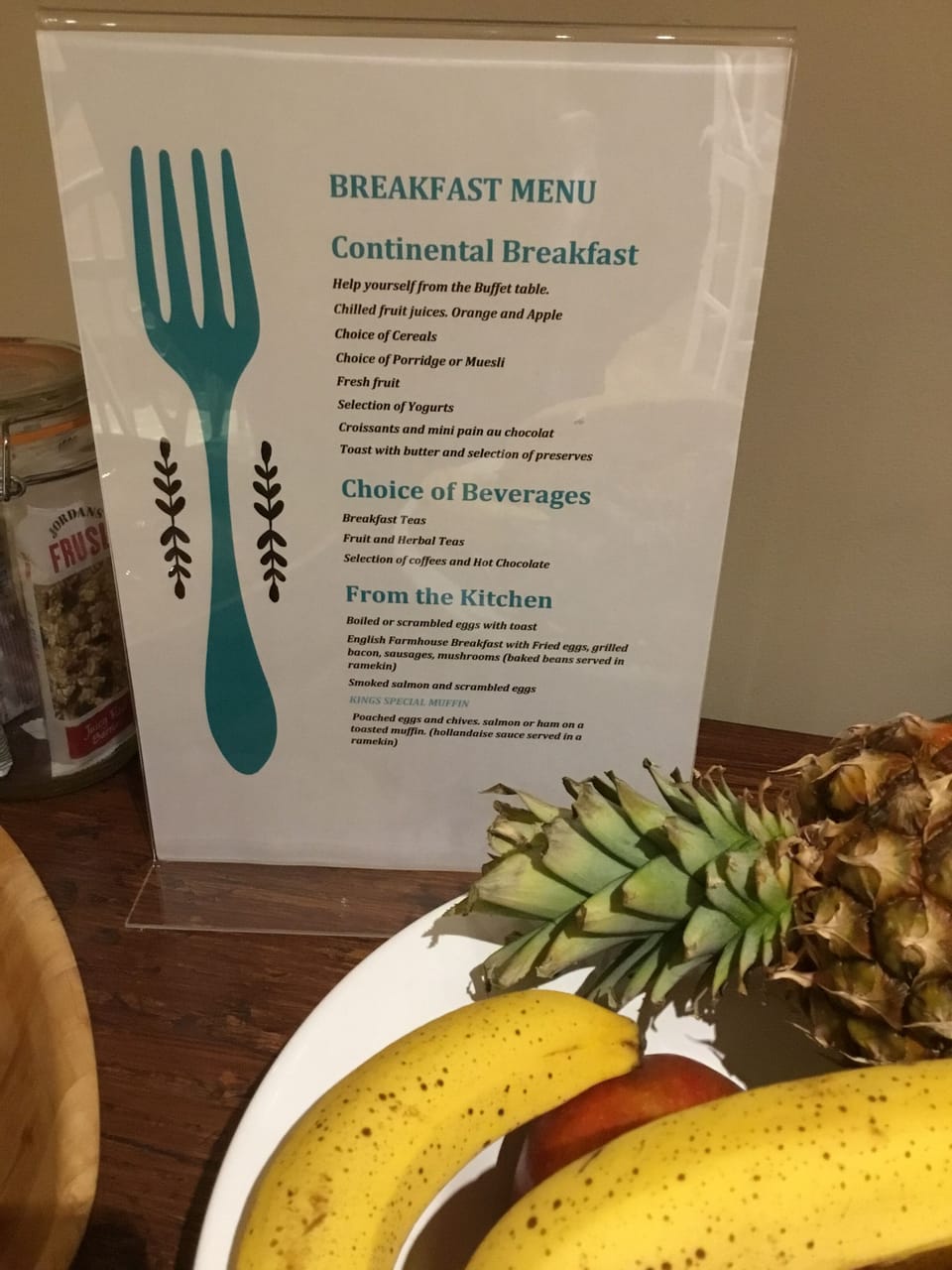 Daily cooked-to-order breakfast for a fee