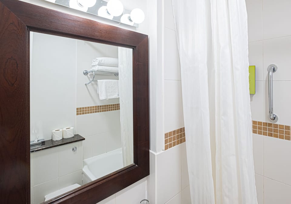 Free toiletries, hair dryer, towels