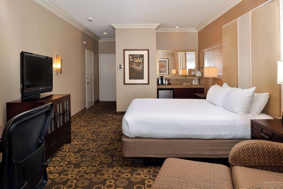 Deluxe Room, 1 King Bed, Non Smoking, Refrigerator | Desk, laptop workspace, blackout drapes, iron/ironing board