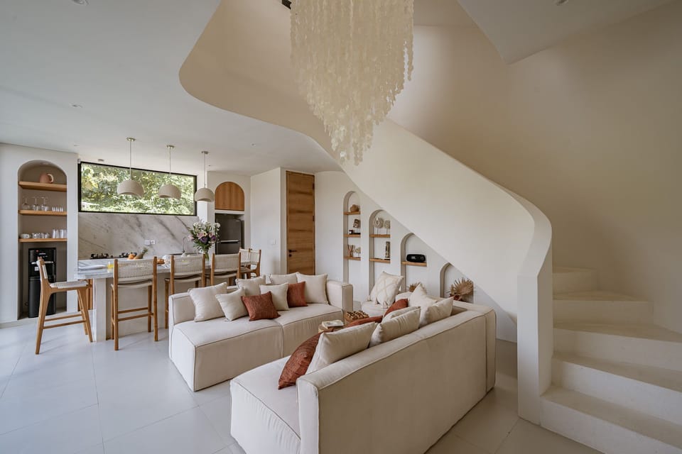 Luxury Villa, Pool View | Living room | 65-inch Smart TV with cable channels