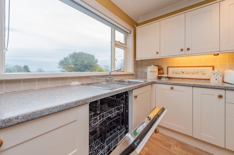 Fridge, microwave, dishwasher, toaster
