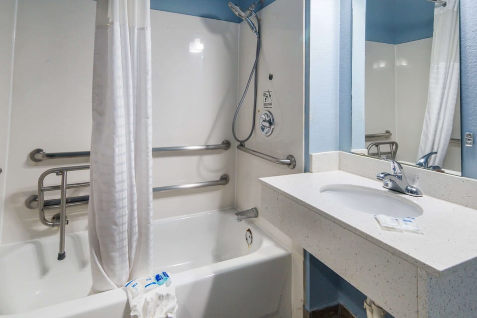 Room, 2 Queen Beds, Accessible, Smoking | Laptop workspace, soundproofing, iron/ironing board, cribs/infant beds