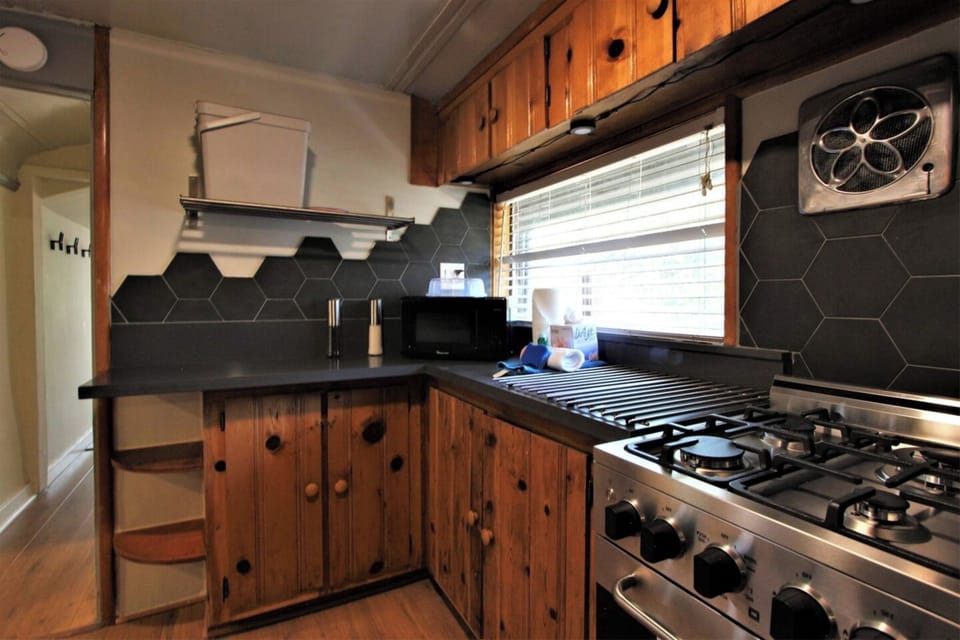 Signature Cabin, 3 Bedrooms, Patio | Private kitchen | Fridge, microwave, oven, stovetop