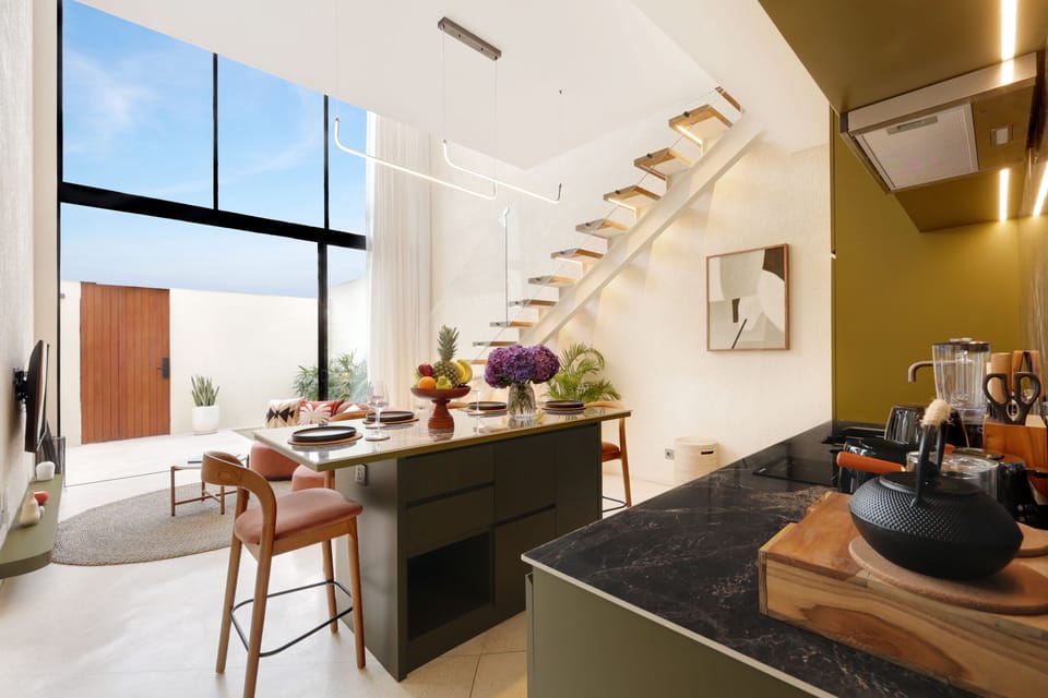 Deluxe Villa, Balcony, Garden View | Private kitchen | Full-size fridge, microwave, oven, stovetop