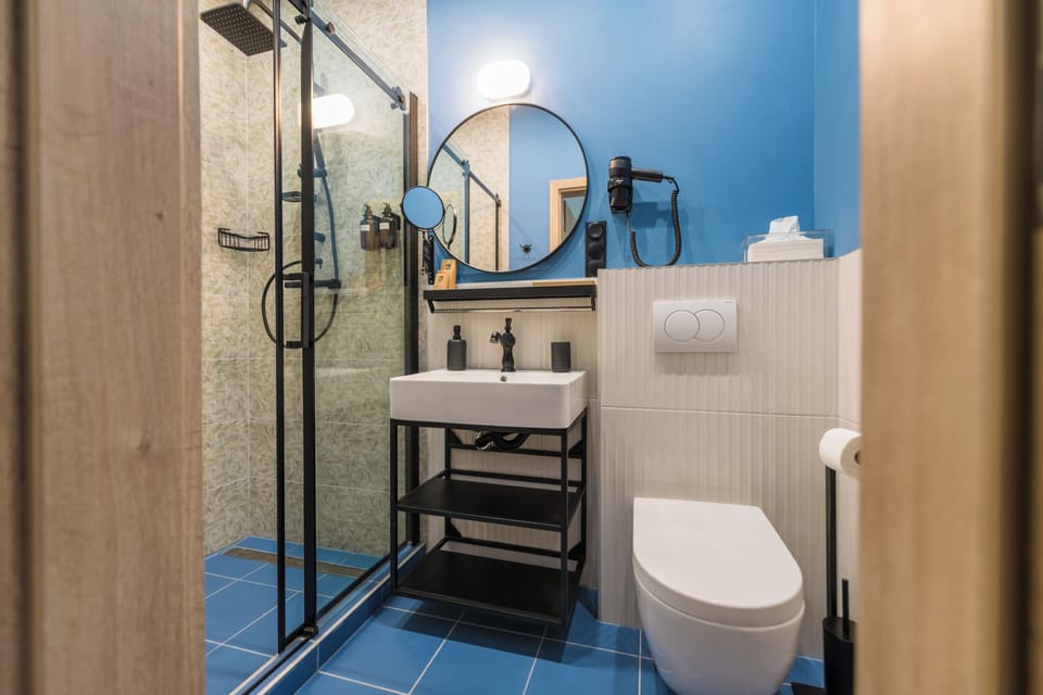 Classic Double Room | Bathroom | Shower, rainfall showerhead, free toiletries, hair dryer