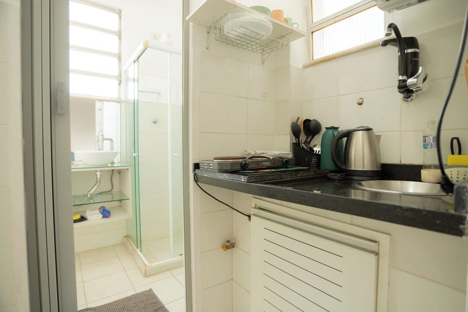 Apartment | Private kitchen | Fridge, microwave, stovetop, electric kettle