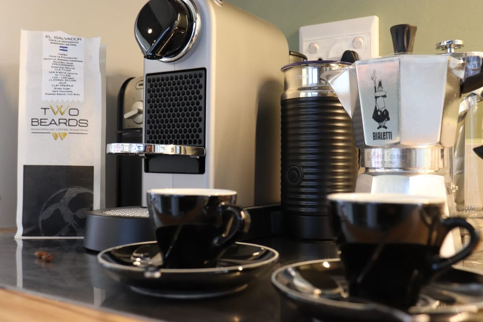 Deluxe Villa, Garden View | Private kitchen | Espresso maker, coffee/tea maker, full-size fridge, microwave