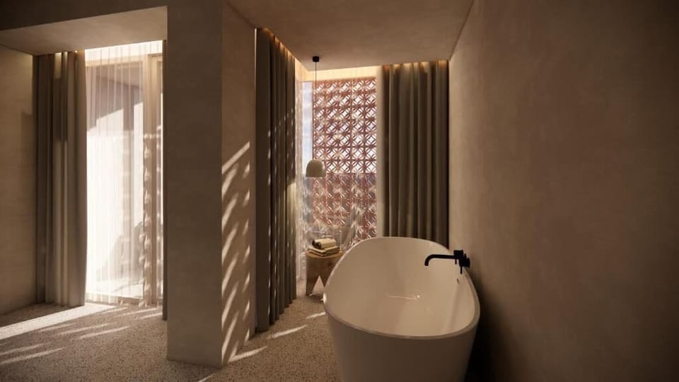 Deluxe Room, Sea View | Bathroom | Separate tub and shower, bathrobes, slippers, soap