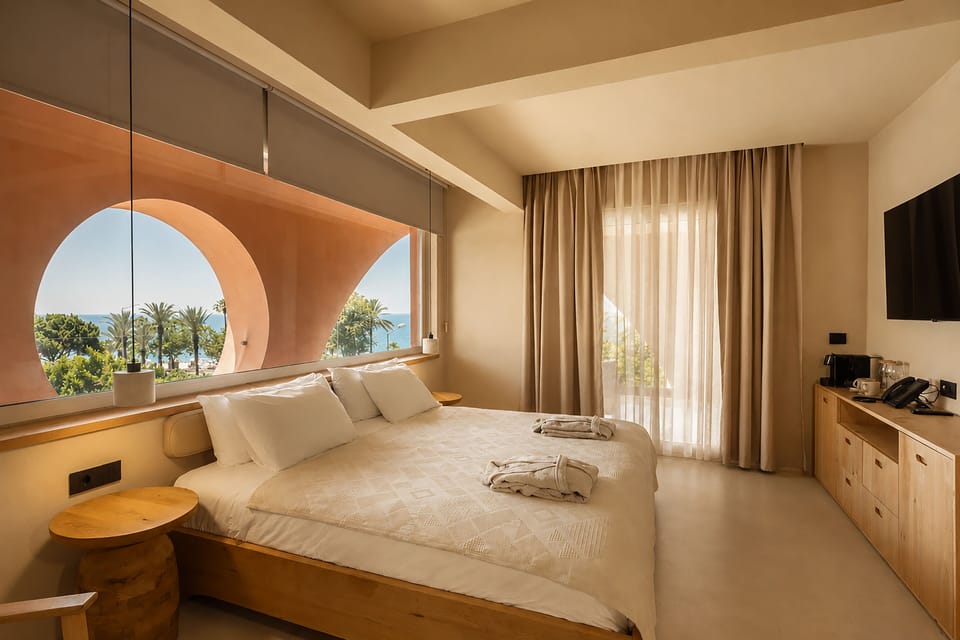Deluxe Room, Sea View | Premium bedding, minibar, in-room safe, blackout drapes