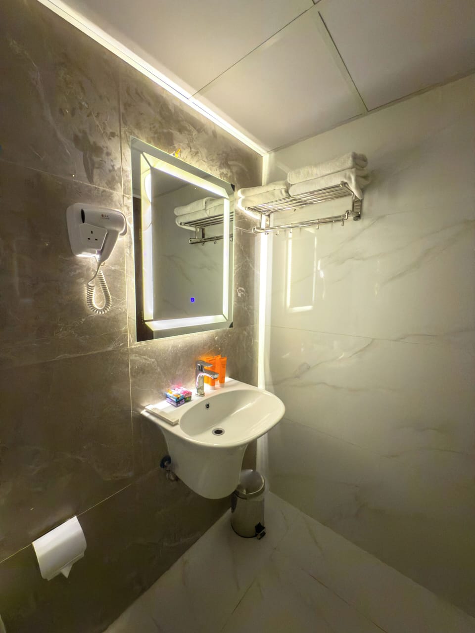 Quadruple Room, Multiple Beds | Bathroom | Shower, hair dryer, towels, soap