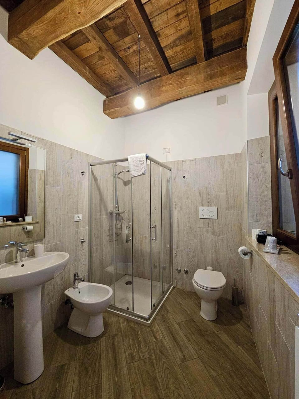 Bathroom | Shower, hair dryer, towels, soap