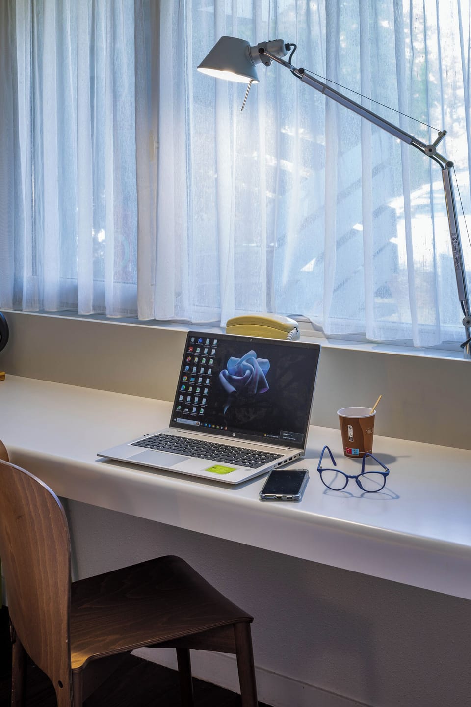 Desk, laptop workspace, soundproofing, iron/ironing board
