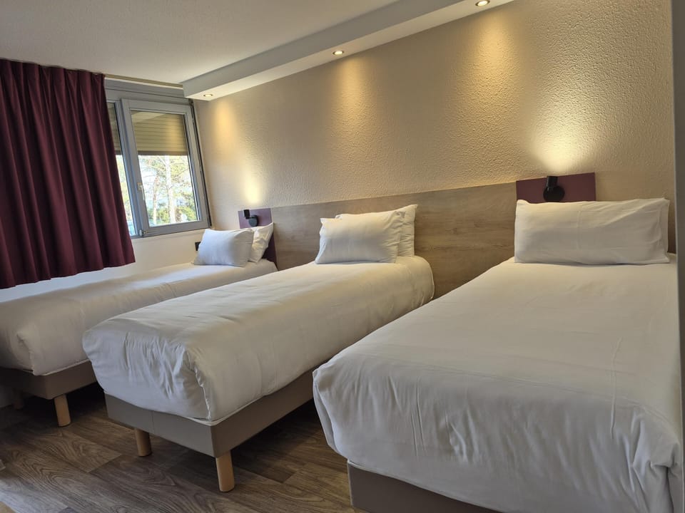 Desk, laptop workspace, blackout drapes, soundproofing