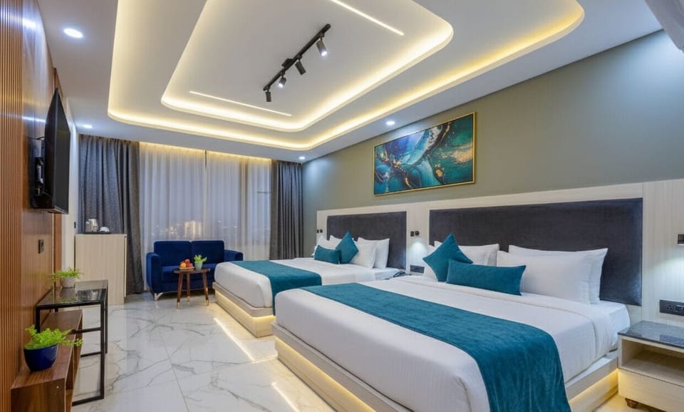 Premium bedding, down comforters, memory foam beds, desk