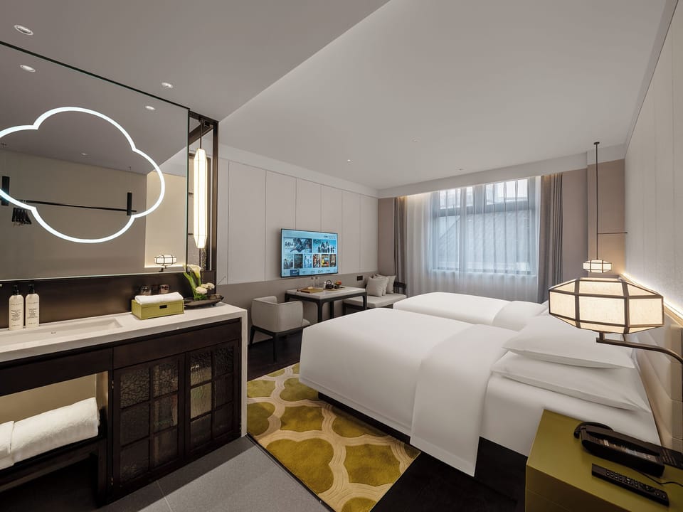 Deluxe Twin Room, City View | Premium bedding, down comforters, minibar, in-room safe