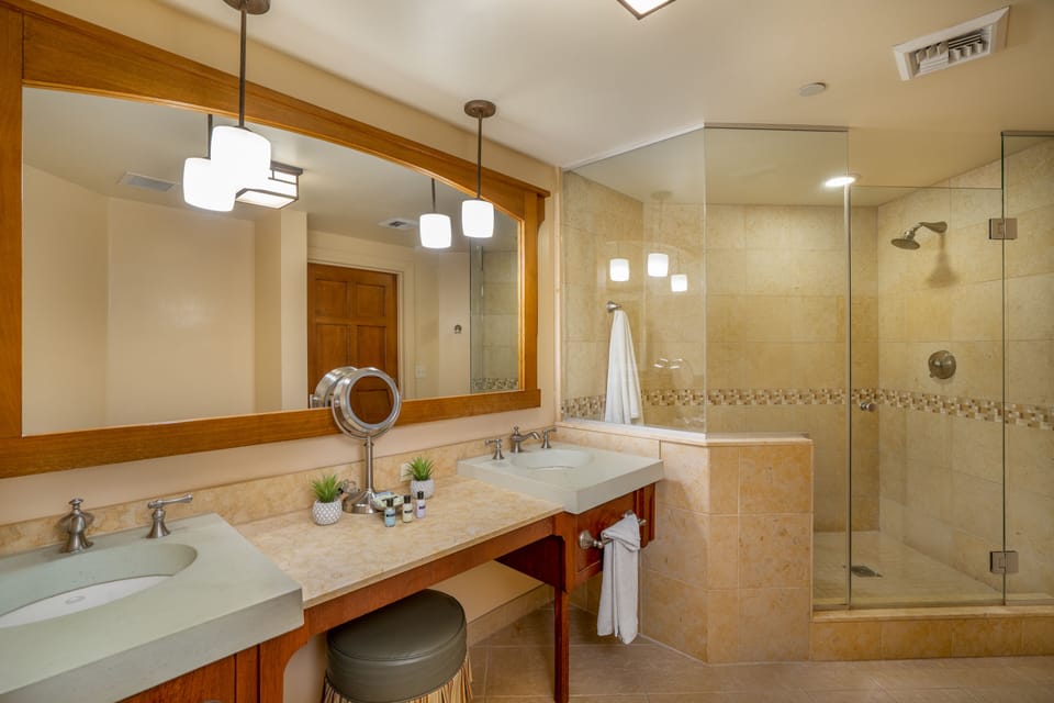 Eco-friendly toiletries, hair dryer, bathrobes, towels