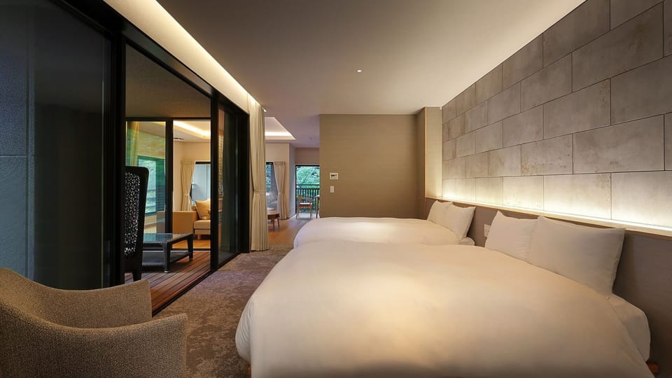 Ten - Western-Style Room with Cypress Open-Air Bath (Mizukian Annex) | Down comforters, WiFi (free), bed sheets