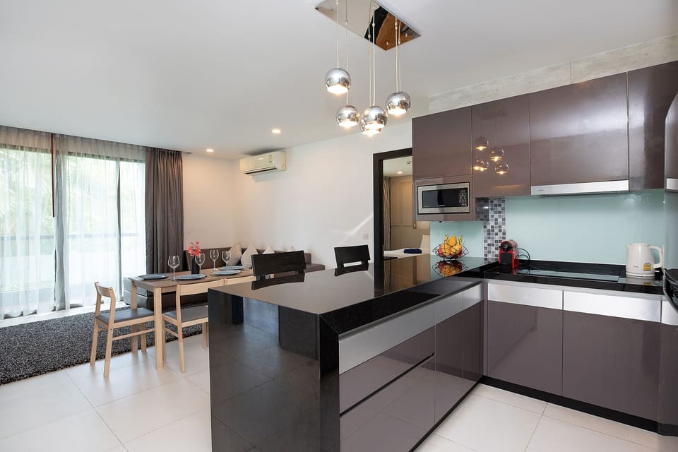 Family Apartment, 2 Bedrooms, Balcony, Garden View | Private kitchen | Electric kettle