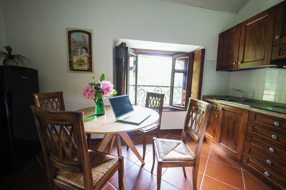 Apartment, Garden View | Private kitchen | Stovetop, electric kettle, cookware/dishes/utensils