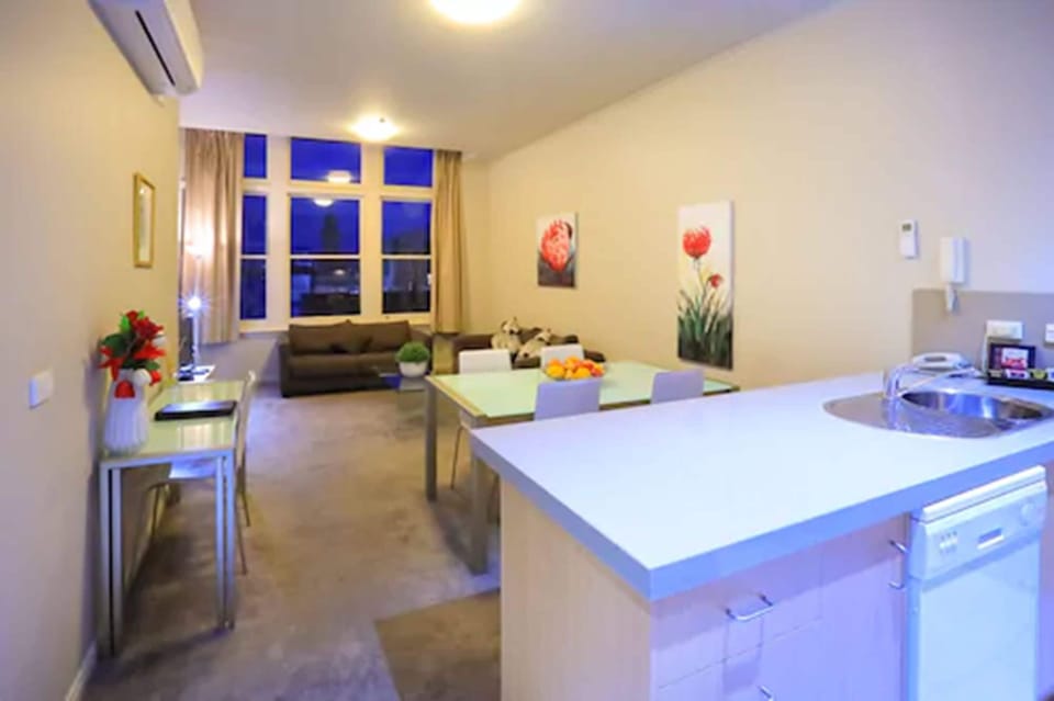 Two Bedroom One Bathroom Standard Apartment | Living area | LCD TV, DVD player