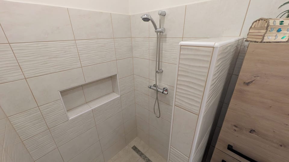 Standard Double Room, Non Smoking | Bathroom | Shower, hair dryer, slippers, towels