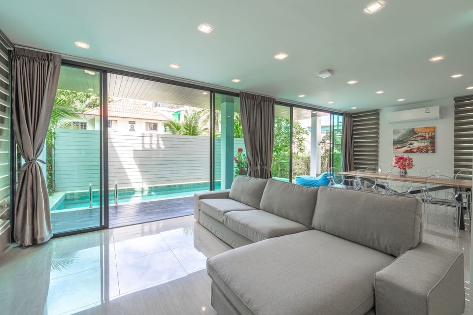 Exclusive Villa, 4 Bedrooms, Private Pool, Pool View | Living area | 36-inch flat-screen TV with cable channels
