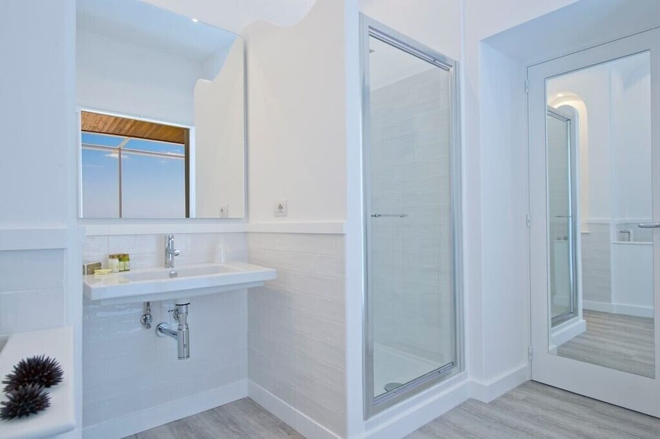 Deluxe Double or Twin Room, Sea View | Bathroom | Shower, free toiletries, hair dryer, bathrobes