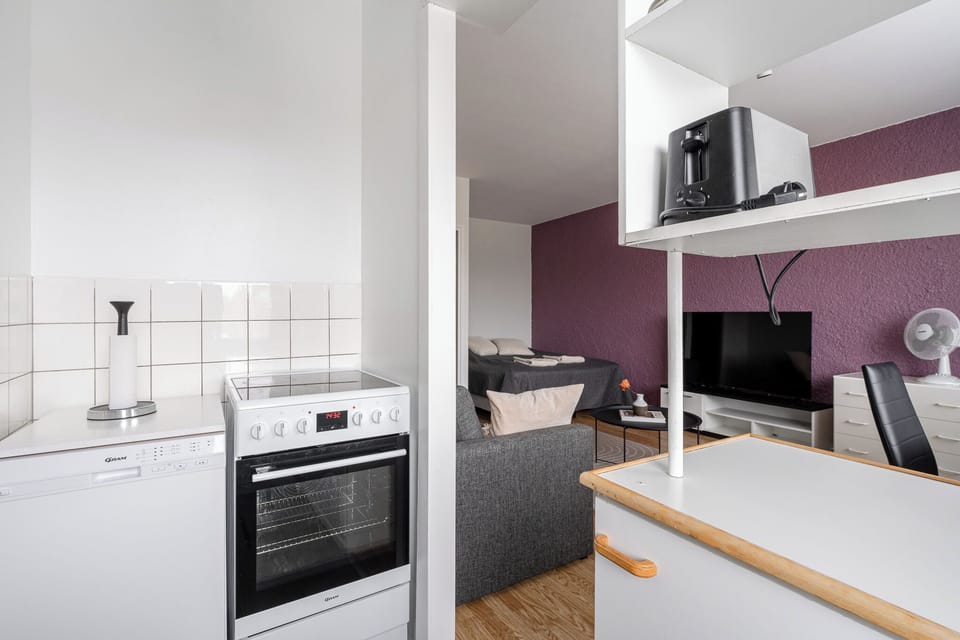 Apartment, Pets Allowed, City View | Private kitchen | Full-size fridge, microwave, oven, stovetop